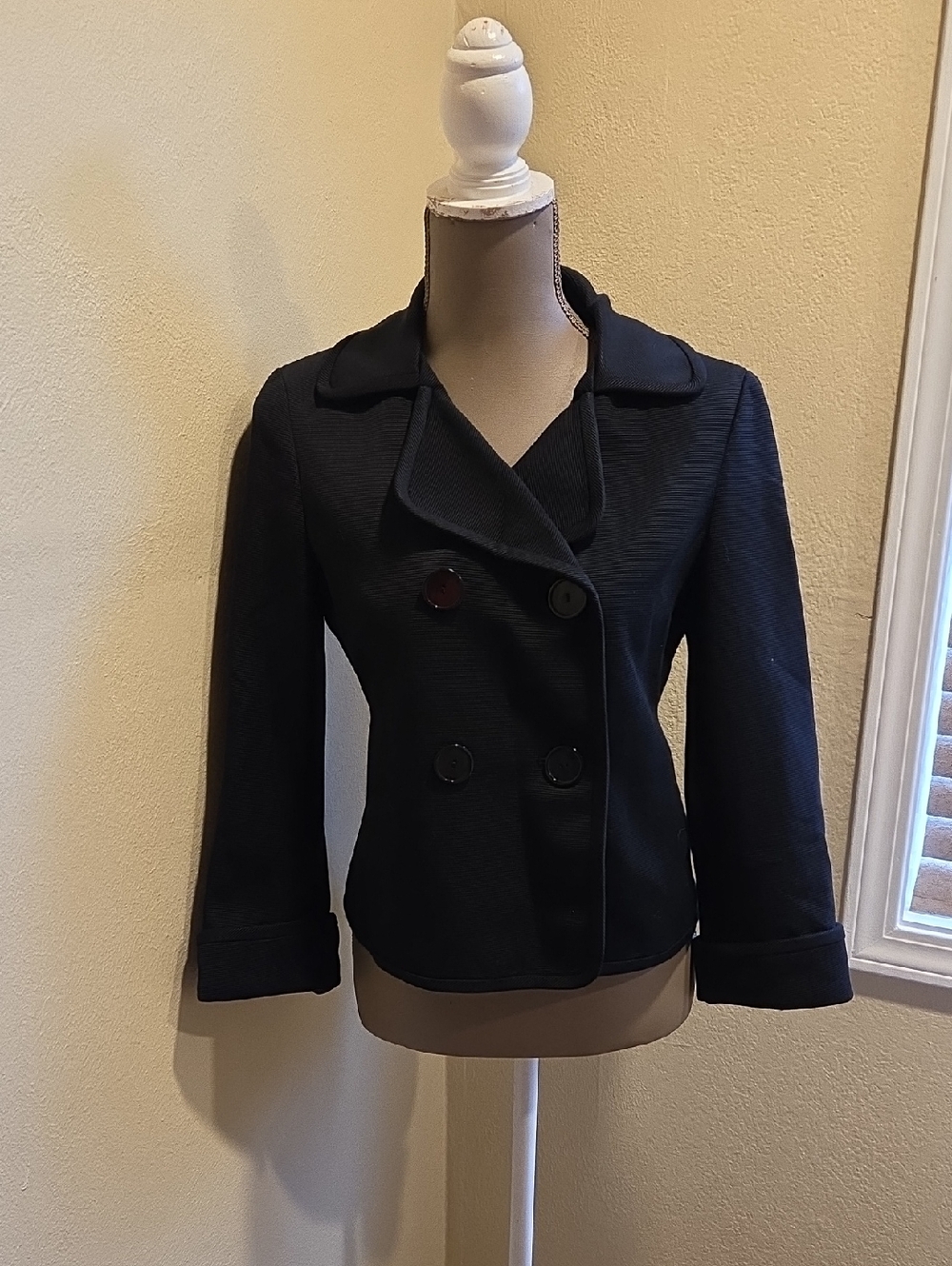 Talbots Black Double-Breasted Women’s Blazer Jacket